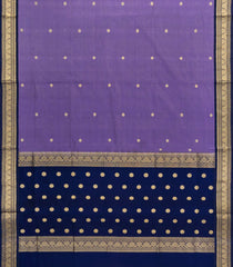 Lavender Handloom Soft Silk Cotton Saree With Zari Stripes & Buttas-SC4255