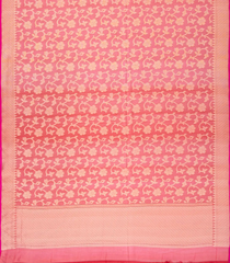 Peach Handloom Organza Soft Silk Saree With Floral Motifs-SO4114