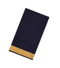 Black Handloom Silk Cotton Saree With Zari Border-SC4491