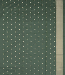 Dark Green Woven Blended Aura Saree With Zari Buttas & Zari Border-BL5799