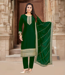 Emerald Green & Gold Embroidered Kurta Set-RC5500