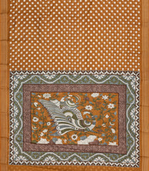 Sandal Printed Blended Viscose Saree With Kalamkari Pallu-BL5781