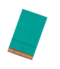 Aquamarine Handloom Silk Cotton Saree With Contrast Border-SC3807