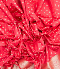 Peach Woven Art Tussar Silk Saree With Floral Motifs-BL4622