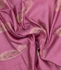 Dusty Pink Printed Synthetic Dola Silk Saree With Zari Stripes & Border-SY0395