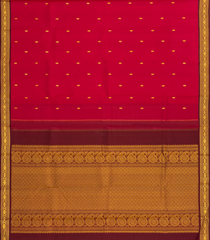 Crimson Handloom Kanchipuram Silk Saree With Zari Buttas -KA14028