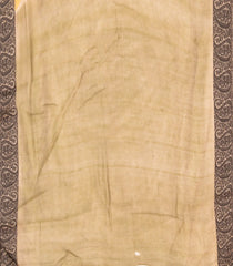 Yellow Handloom Tussar Silk Saree With Printed Kalamkari Motifs-TU2885