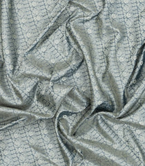 Grey Woven Art Dupion Saree With Floral Zari Motifs-BL5912