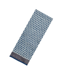 Blue Printed Chanderi Cotton Saree With Zari Border-CC1523