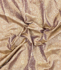 Taupe Woven Tissue Silk Saree With Floral Zari Motifs-KA15563