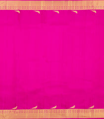 Pink Handloom Kanchipuram Silk Saree With Rudraksham Motifs & Zari Border-KA16751