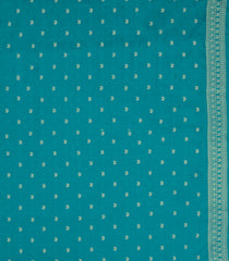 Turquoise Woven Synthetic Dupion Saree With Floral Vine Motifs-BL5021