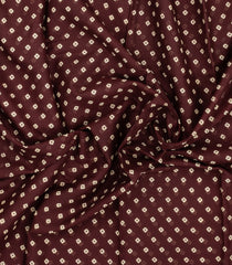 Dark Brown Printed Jaipur Cotton Saree With Diamond Motifs-JC1905