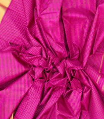 Hot Pink Handloom Kanchipuram Silk Saree With Zari Checks-KA12498
