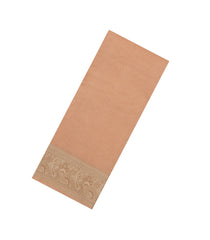 Sandal Woven Tussar Silk Saree With Thread work Border-TU3158