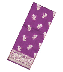Purple Woven Dupion Silk Saree With Floral Buttas-DS0505