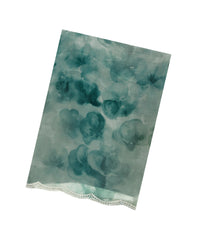 Teal Woven Blended Chiffon Saree With Printed Floral Motifs & Embroidered Selvage-EN1922