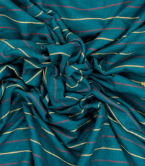 Cyan Handloom Chanderi Cotton Saree With Bhujodi Pallu-CC1361