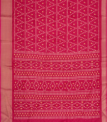 Crimson Printed Synthetic Dola Silk Saree With Motifs & Zari Stripes-SY0425