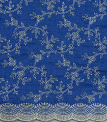 Blue Synthetic Vichitra Saree With Zari Embroidery & Stone Work-BL5451