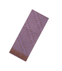 Lilac Woven Tussar Silk Saree With Floral Motifs-TU3151