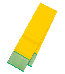 Lemon Handloom Yellow Kanchipuram Silk Saree With Green Border-KA14209