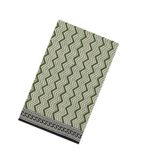 Green Printed Jaipur Cotton Saree With Floral Motifs-JC1664