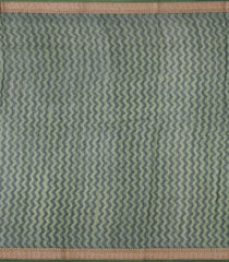 Green Printed Chanderi Cotton Saree With Zari Border-CC1470