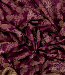 Magenta Printed Synthetics Dola Silk Saree With Floral Zari Motifs-BL5252