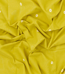 Lime Green Handloom Bengal Cotton Saree With Buttas-BG1648