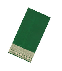 Green Woven Blended Satin Saree With Zari Border-BL6021