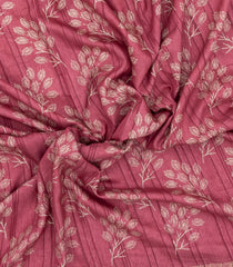 Dusty Pink Woven Synthetic Dola Silk Saree With Printed Floral Motifs-BL4890