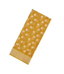 Mustard Printed Art Dola Silk Saree With Zari Border-BL5787
