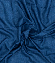 Blue Printed Synthetic Tussar Silk Saree With Contrast Temple Border-SY0116