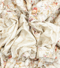 White Woven Art Tussar Silk Saree With Printed Floral Motifs-BL3710