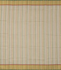 Off White Handloom Kerala Cotton Saree With Meena Stripes-KEC1056