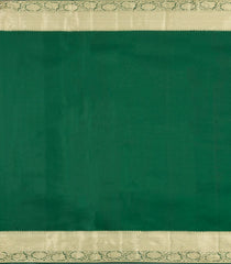 Dark Green Handloom Kanchipuram Bridal Silk Saree With Meena Motifs-KA16293