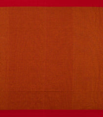 Orange Woven Bengal Cotton Saree With Red Border-BG1539