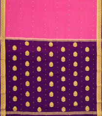 BubbleGum Pink Woven Mysore Silk Saree With Buttas & Contrast Border-MS3340