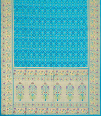 Turquoise Woven Art Dupion Saree With Tie & Dye Motifs-BL5866
