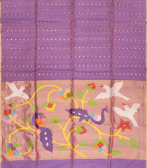 Purple Woven Organza Saree With Sequin Work & Paithani Pallu-TU2646