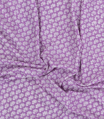 Lavender Printed Jaipur Cotton Saree With Floral Motifs-JC1607