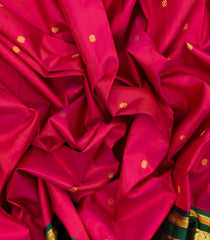Hot Pink Handloom Korvai Kanchipuram Silk Saree With Kamalam Motifs-KA12527