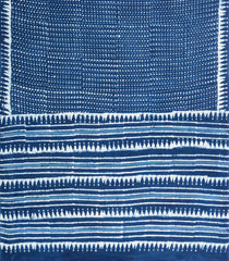 Indigo Printed Jaipur Cotton Saree With Dotted Motifs-JC1439