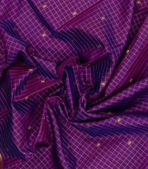 Purple Handloom Kanchipuram Silk Saree With Checks & Buttas-KA15715