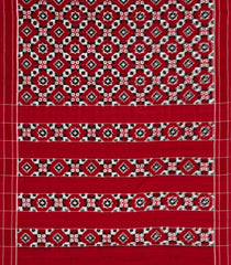 Crimson Handwoven Orissa Cotton Saree With Tie & Dye Motifs-OR0895