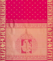 Crimson Handloom Silk Saree With Krishnapuram Sculptures-KA16294