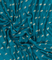 Cyan Woven Synthetic Blended Saree With Embroidered Motifs-EN2019