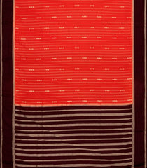 Red Woven Art Crepe  Saree With Zari Stripes & Contrast Border-BL5132