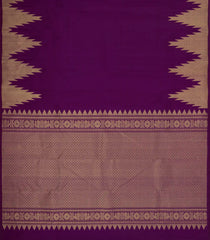 Purple Handloom Kanchipuram Silk Saree With Temple Border-KA15052-Purple